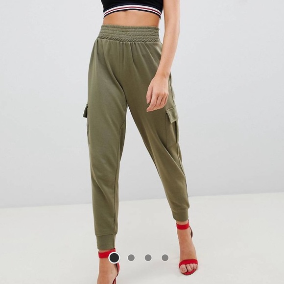 Missguided Pants - Missguided Cargo Jogger in Khaki
